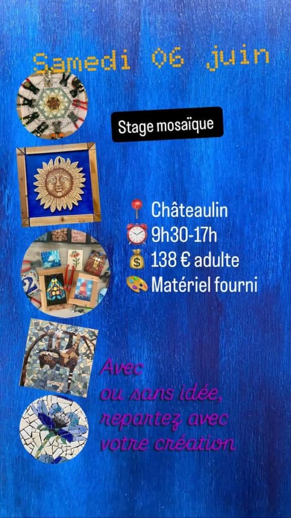 Atelier mosa&iuml;que 1 journ&eacute;e - juin 2026