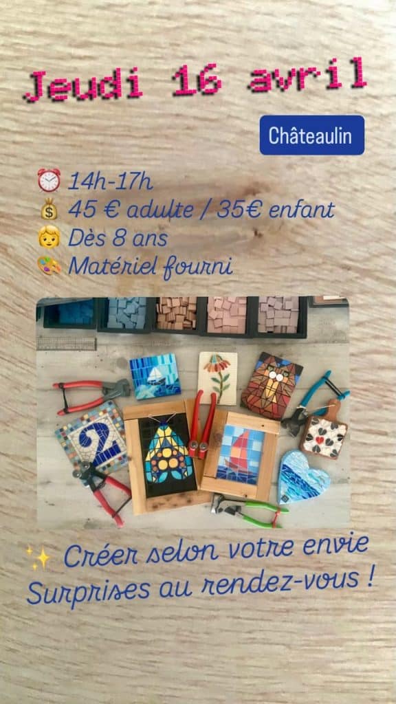Atelier mosa&iuml;que 3h &ndash; 16 avril 2026