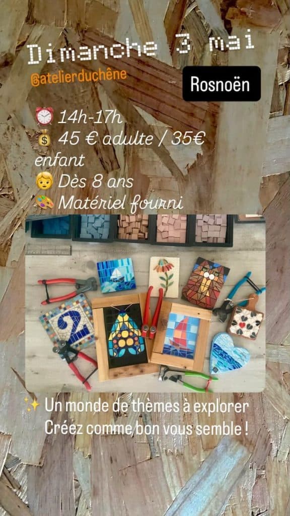 Atelier mosa&iuml;que 3h &ndash; 3 mai 2026