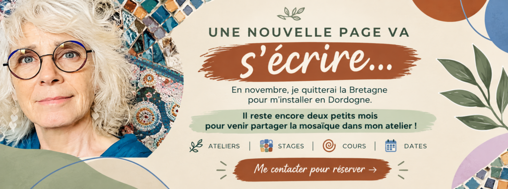 👉 Mosa&iuml;ste d&rsquo;art et ateliers de mosa&iuml;que en Dordogne